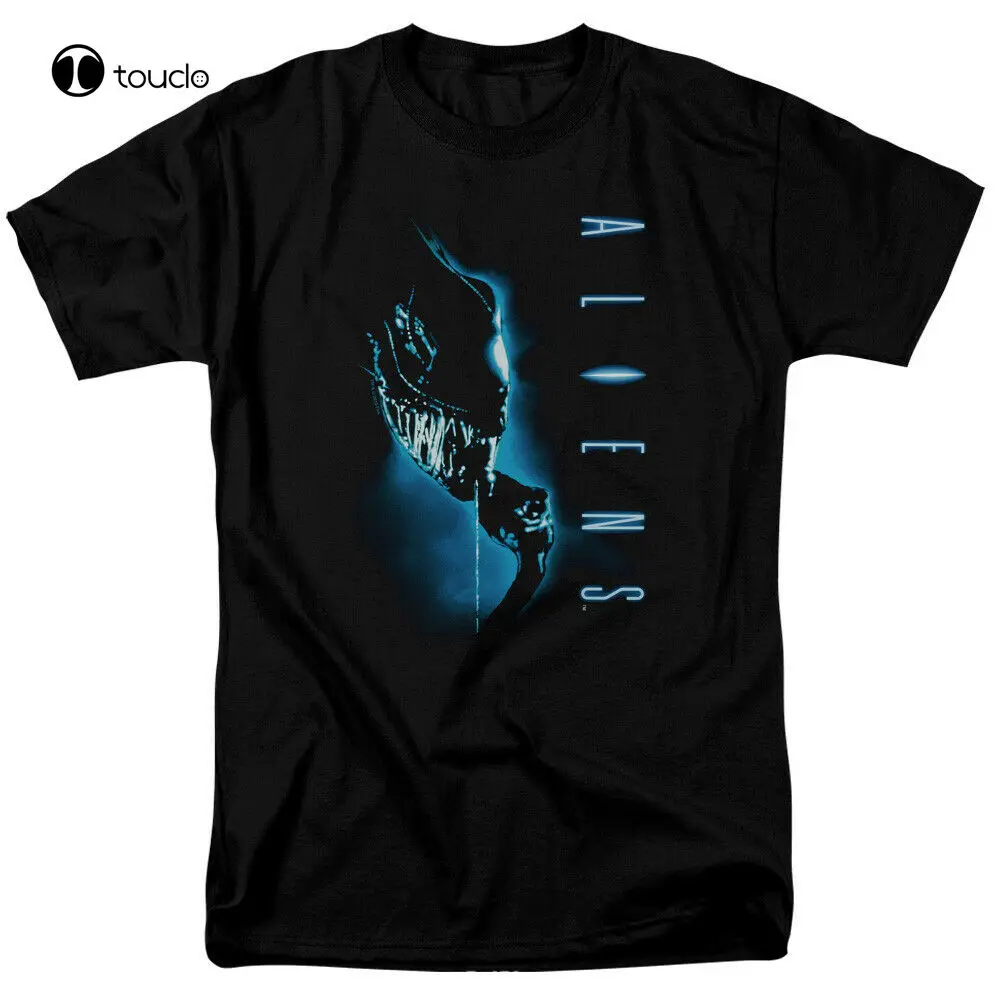 

Aliens Classic Blue Licensed Adult T-Shirt Custom Aldult Teen Unisex Digital Printing Fashion Funny New Xs-5Xl