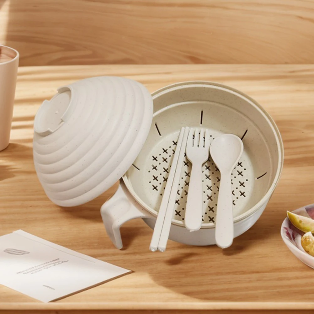 Cutlery Set Western Style Cutlery Set Picnic Cutlery Set Picnic Tableware Camping Cutlery Set Ramen Cooker Ramen Bowl Set W/ Spoon Chopsticks Fork Microwave Cooker Bowl Set College Dorm Room Apartment Essentials