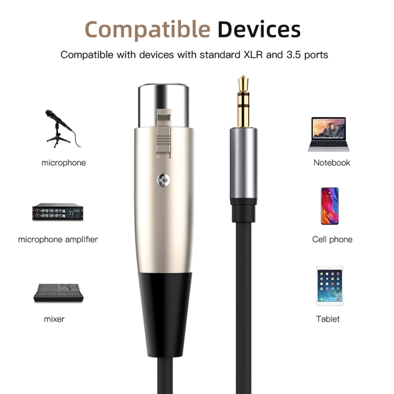XLR -3.5mm ׷    ̺, 3  XLR -1/8 ġ TRS ̴   ̺  ڵ