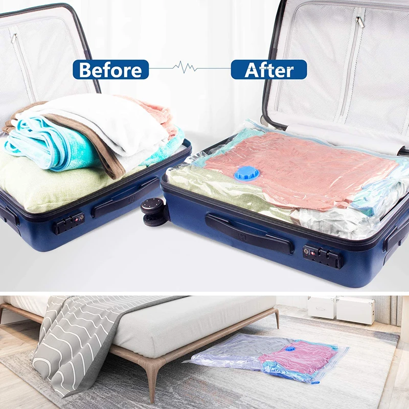 Larger Vacuum Bag Storage Bag For Clothes Pillows Bedding Blanket Foldable  Organizer Transparent Bags Travel Saving Bag - AliExpress