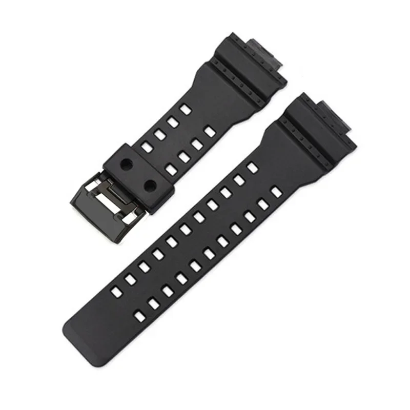 Elegant 16mm Resin Sports Watchband with Gold Buckle - Waterproof Replacement Bracelet