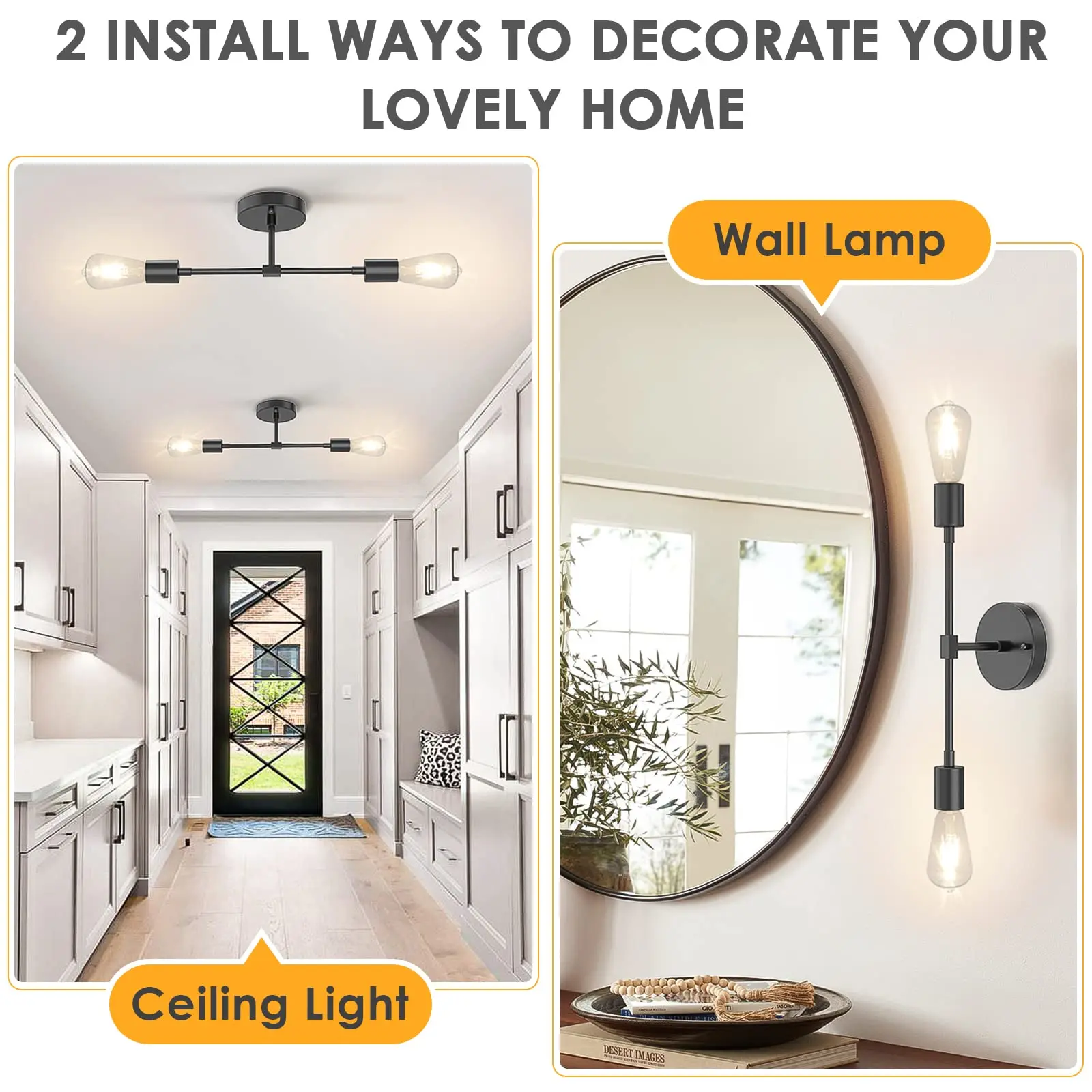 Vintage Two Arm LED Wall Lamp E27 Bedroom Bedside Lighting 2 Double Head Bathroom Mirror Wall Light Vanity Fixture Ceiling Light