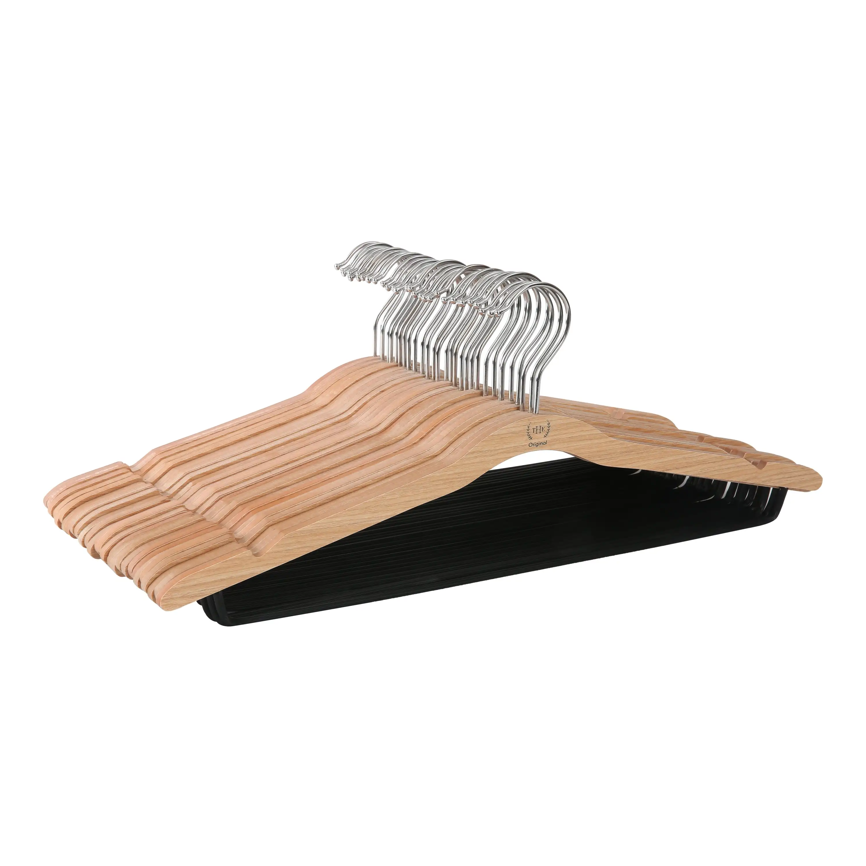 

The Home Edit Thin Wood Clothing Hangers, Pack of 30, Natural