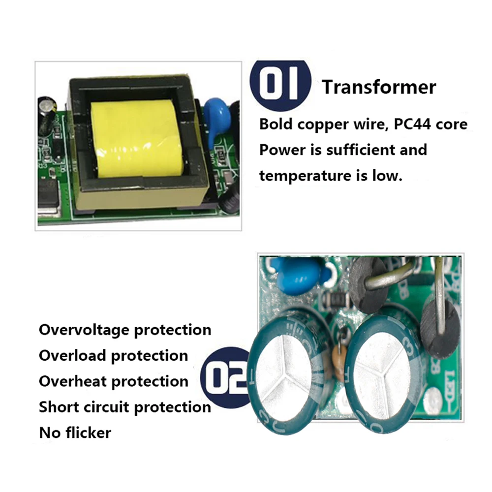 12V 6/12/18/24/36/48/60W LED Driver Tensão constante Condução Fonte de alimentação 0.5/1/1.5/2/3/4/5A Fonte de alimentação Transformadores de iluminação