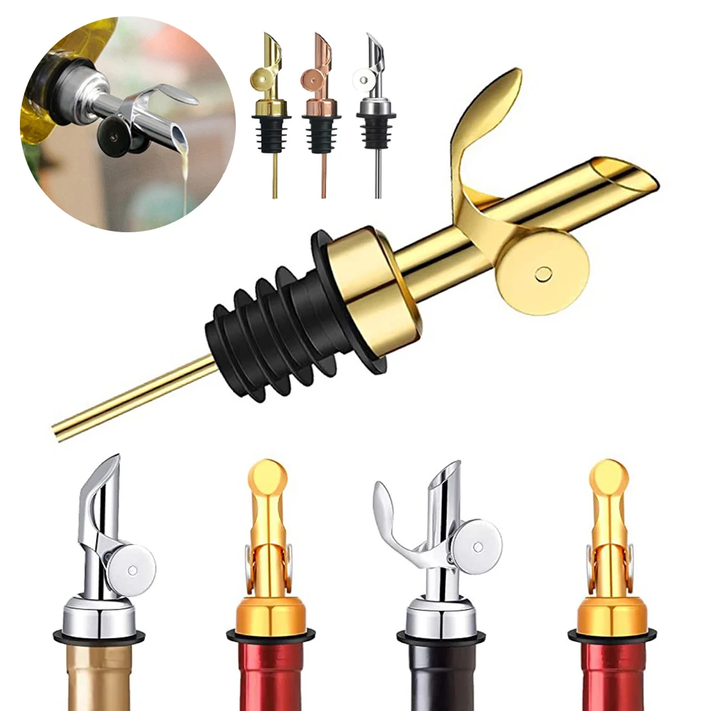 

1PCS Oil Bottle Stopper Leak-proof Wine Stopper Cap Liquid Bottle Pourer Wine Dispenser Olive Oil Pourer For Kitchen Bar Tools