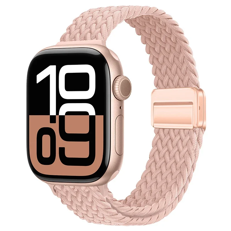 Elegant Braided Nylon Strap for Apple Watch - Slim Design Bracelet Band