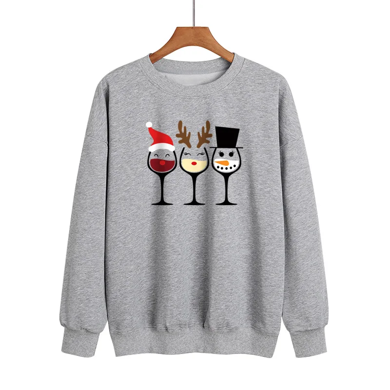 YRYT Christmas element printing jumper in the spring and autumn round collar fashion loose leisure fleece jacket