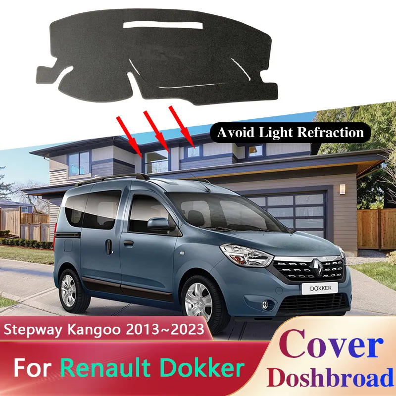 Car Dashboard Cover Board Mat Carpet for Renault Dacia Dokker Stepway Kangoo 2013~2023 Sunshade Pad Anti-sun Cushion Accessories 1 Car Dashboard Cover Board Mat Carpet for Renault Dacia Dokker Stepway Kangoo 2013~2023 Sunshade Pad Anti-sun Cushion Accessories 1