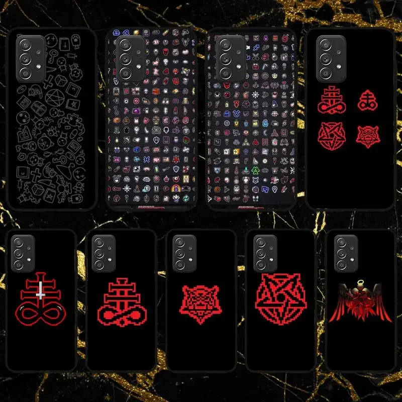 La Rilegatura Della Custodia Per Telefono Scribbles Con Simbolo Di Isacco Per Samsung Galaxy A02 A12 A21 A22 A32 A41 A42 A51 A71 A72 Shell