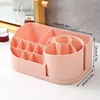 Rotating Pencil Organizer Large Capacity Round Desktop Storage Holder with 6 Compartments 360° Turntable Lipastick Organizer 6