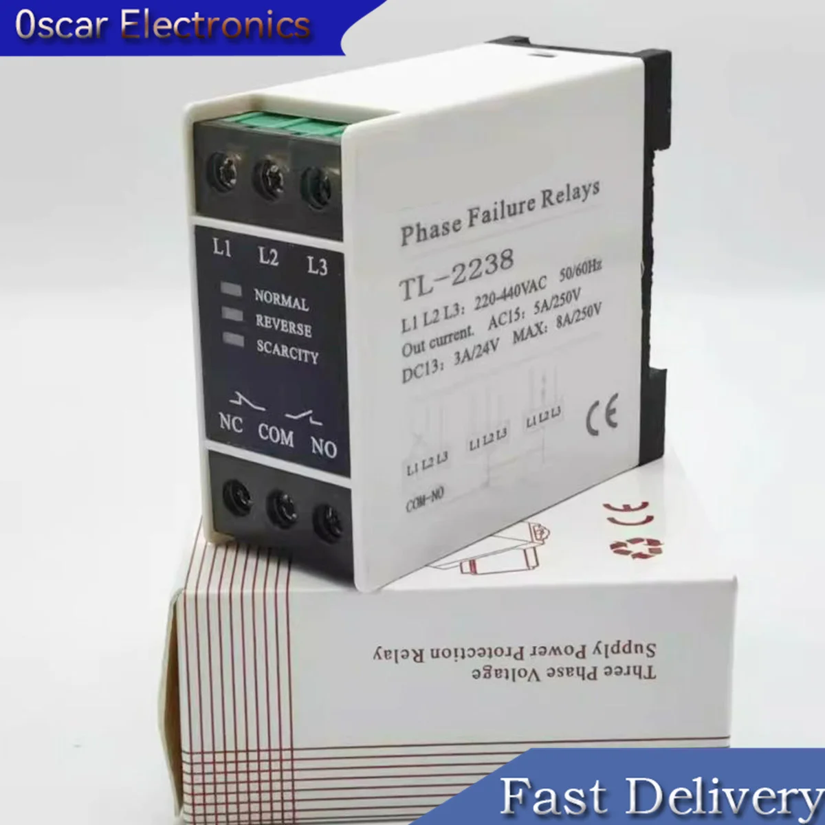 

New TL-2238 Three-phase AC Phase Sequence Protector 220V~440V 50Hz/60Hz Relay