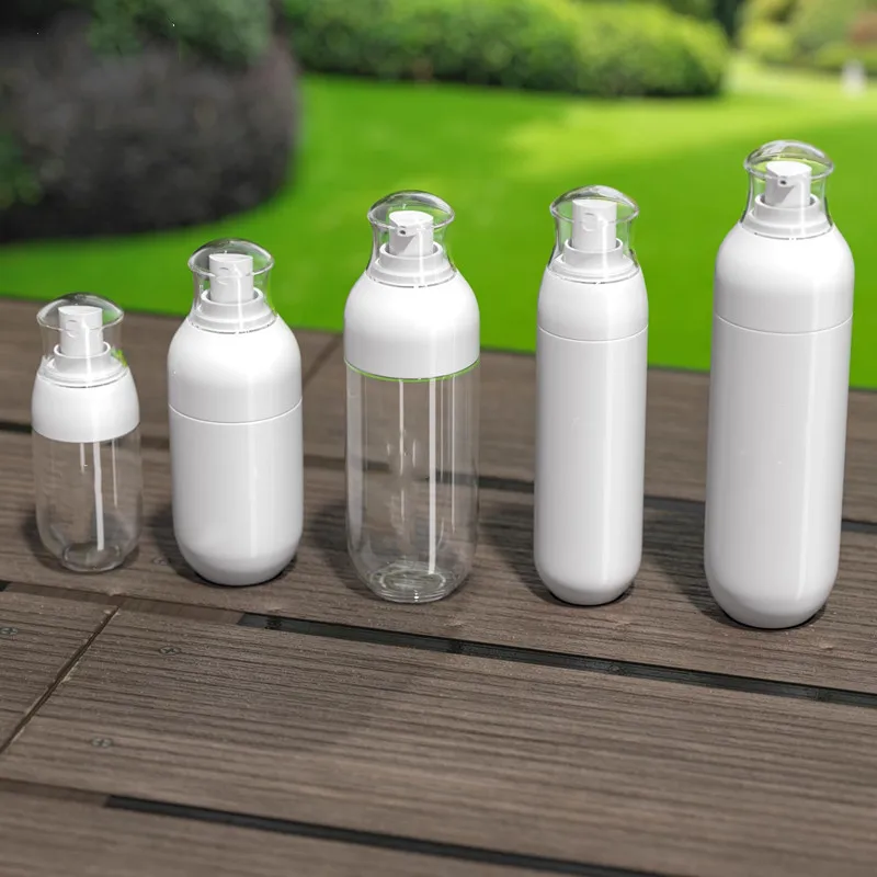 10/30pcs 50/100/120/150ml White Plastic Spray Bottle Lotion Bottle Sunscreen Hydrating Empty Plastic Cosmetic Container