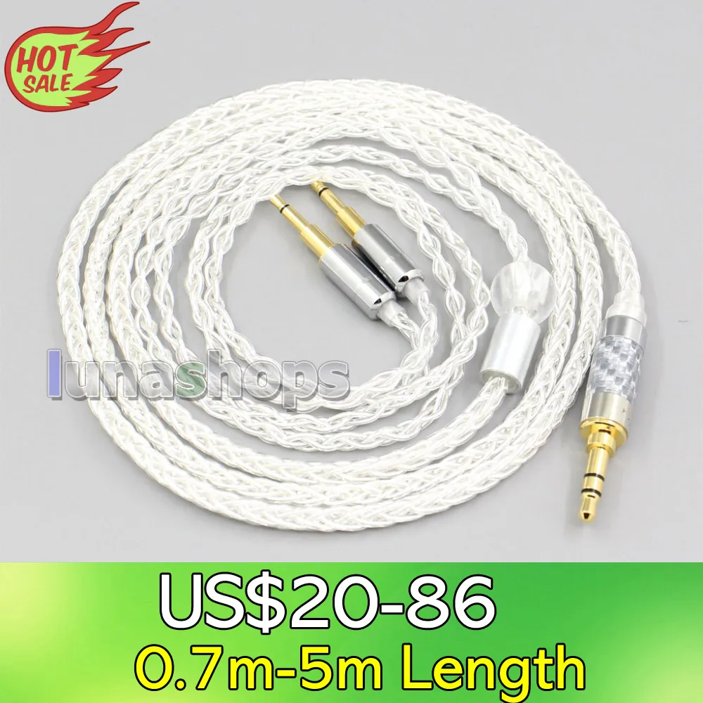 

LN006560 2.5mm 4.4mm XLR 8 Core Silver Plated OCC Earphone Cable For Hifiman HE560 HE-350 HE1000 Headphone 2.5mm pin