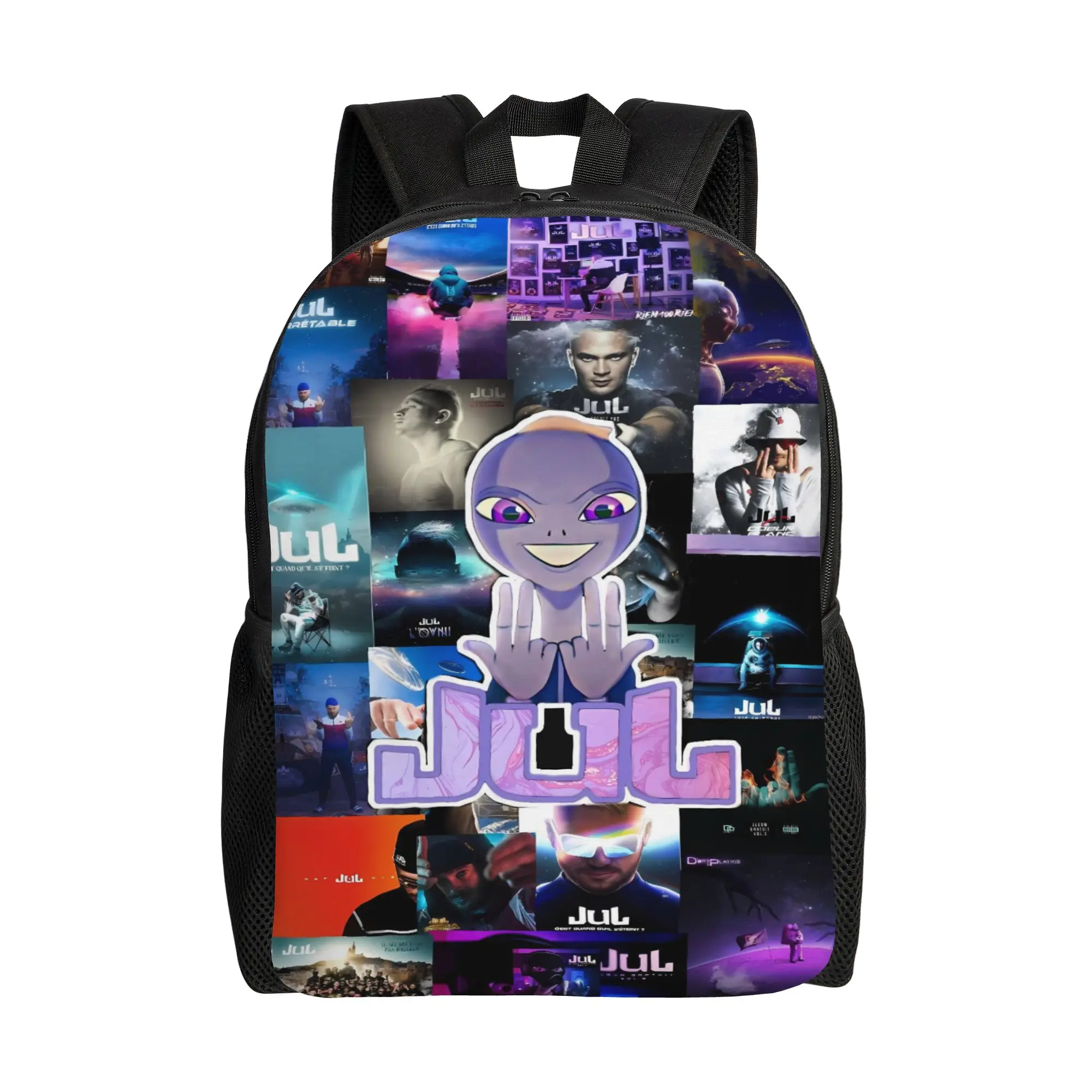 France Rapper Music JUL Backpack Women Men Big Backpacks Polyester ...
