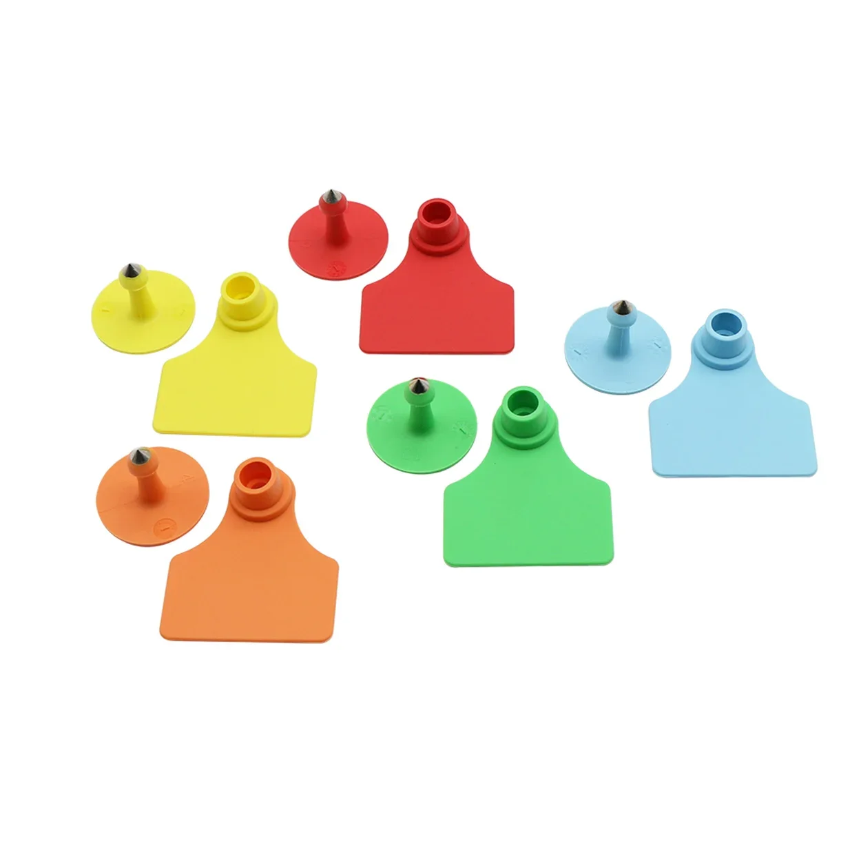 TPU Material Cattle Ear Tags Pig Cow Wordless Mark number Copper Head Earrings Farm Animal Identification Card 10 Sets livestock ear tags