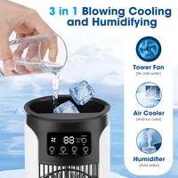 Ventilateur d'air portable 3 en 1 pour la maison, climatiseur, refroidisseur d'air à 6 vitesses, lumière LED nocturne, humidificateur, ventilateur de réglage de l'air, ventilateur pour bureau et maison 5