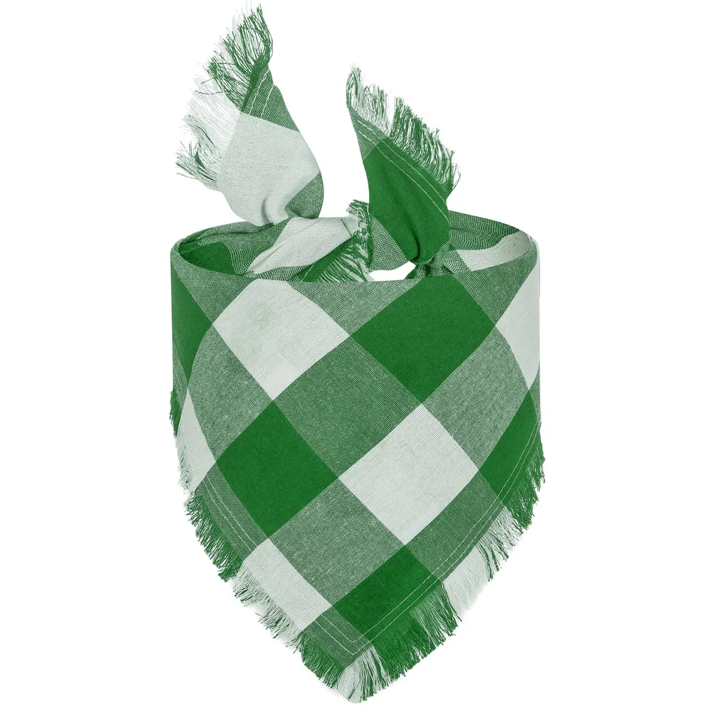 Sucado Hund Frohe Weihnachten Geschenk Quaste Bandana Klassischer Büffel karierter Schal Dreieck Lätzchen Kopftuch für kleine, mittelgroße und große Haustiere – Detail 12