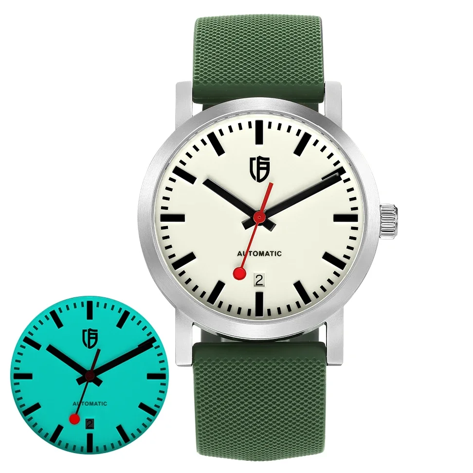 

BERNY Watch for Men Automatic Self-Wind Gold Watch Luxury Brand Super Luminous Mechanical Swiss Railroad Wristwatch Men 5ATM
