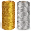 1.5mm 100M Gold Silver Macrame Cord Rope String for Sewing DIY Rope 100M Macrame Rope String for Sewing and Crafts Thread Twine