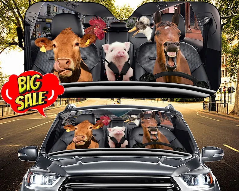 Pare-soleil de voiture cochon amusant, pare-soleil cochon amusant,  décoration de voiture cochon, pare-soleil de voiture de ferme, protection  solaire de voiture, pare-brise de voiture, cadeaux pour son P - AliExpress