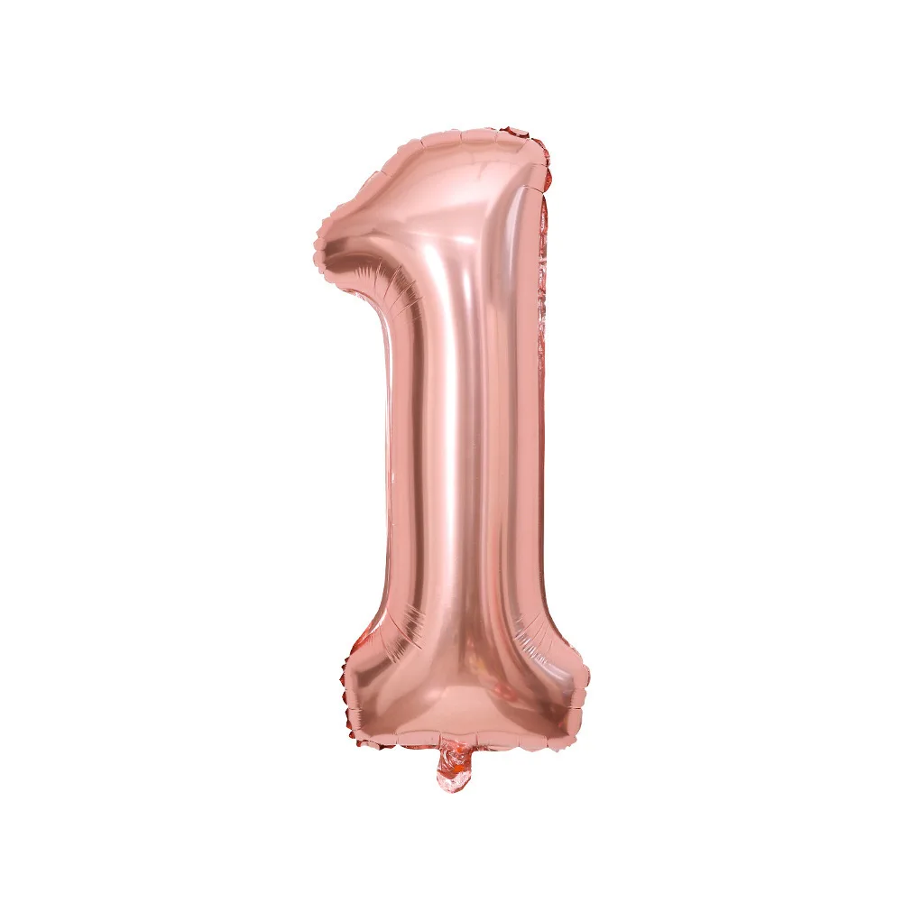 thumbnail image 1 of Globo digital de 32 pulgadas, dorado, plateado y rosa dorado, tamaño grande de 40 pulgadas, puede flotar vacío, bola de papel de aluminio para decoración de fiesta de cumpleaños, 1 of 5