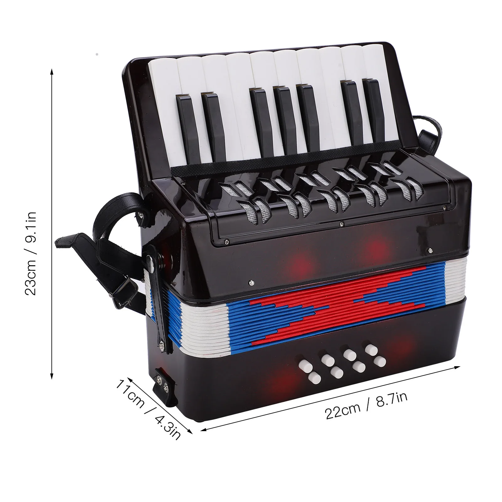17 Key 8 Bass Accordion Musical Piano Keyboard Toy Rhythm Training Spring Instrument