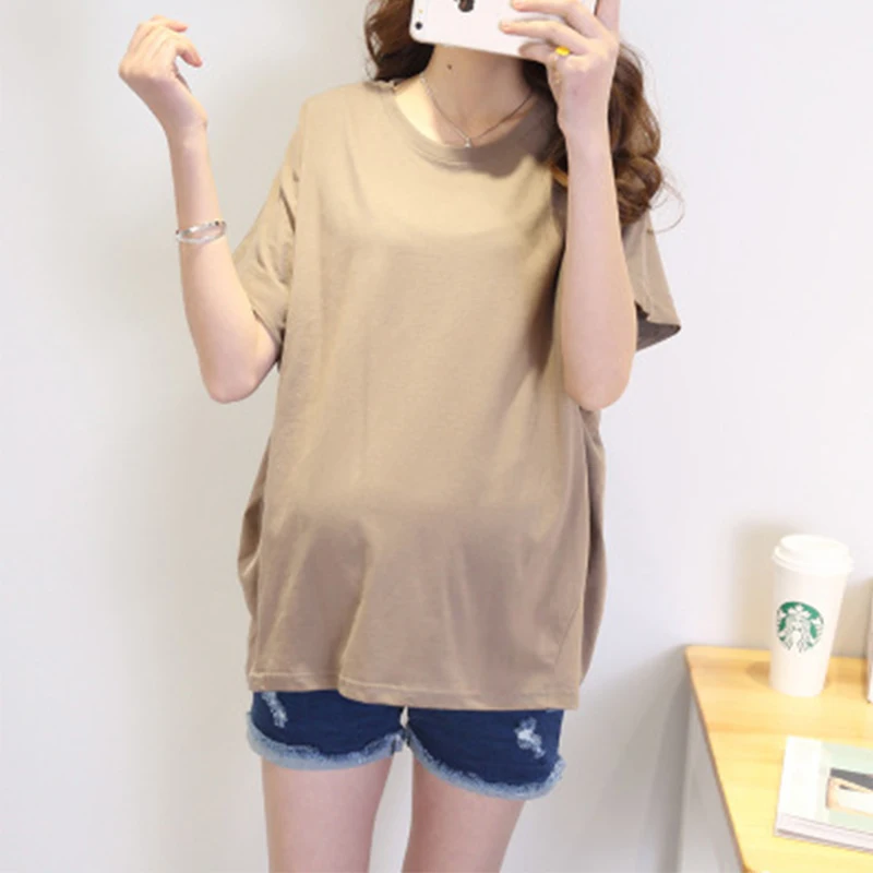 

Pregnant Women Maternity Clothes Doll Sleeve Short Sleeve Tops Pregnancy T Shirt Breastfeeding Clothes Ropa Maternity T-shirt