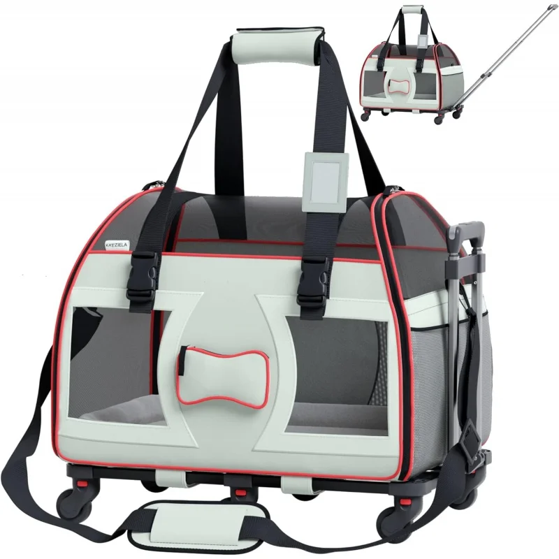 

Katziela Pet Carrier - Airline Approved Dog - TSA for Small Dogs and Cats - Soft FAA Travel Airplan