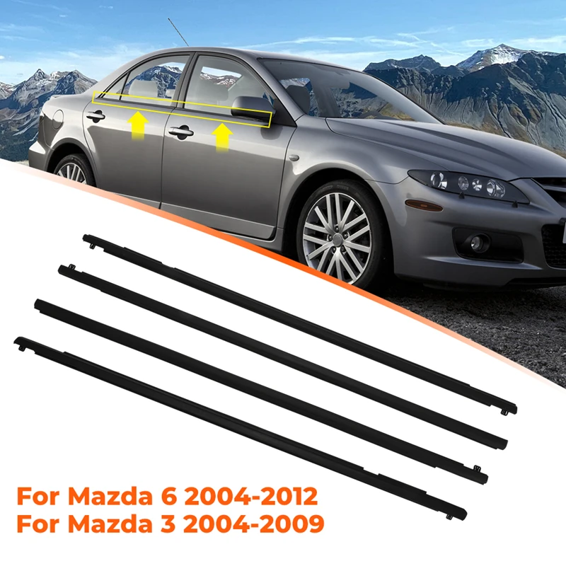 

Car Window Weatherstrip Seal Belt Trim Sealing Strips For Mazda 3 2004-2009 Rubber Outer Window Glass Seal For Mazda 6 2004-2012