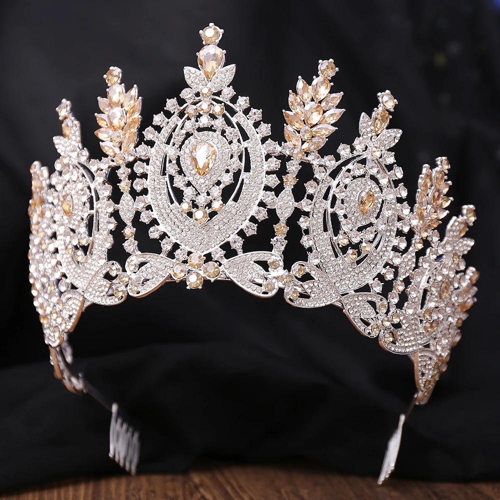 Bridal Crown Vintage Baroque Rhinestone Tiara Wedding Headdress Wedding Party Jewelry Hair Accessories