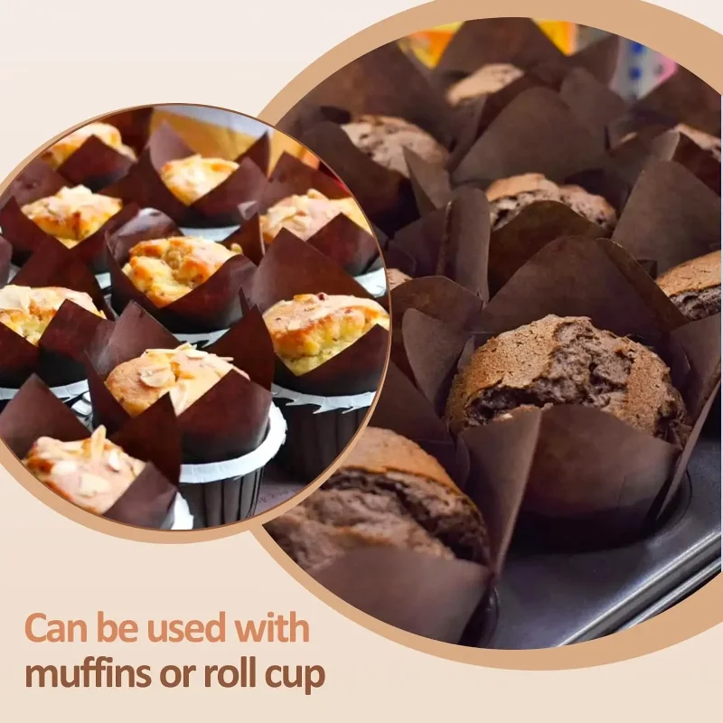 Tulip Muffin Cupcake Paper Cups Oilproof Cupcakes Liner Baking Muffin Box Cup Cake Decorating Tools Wrap Cases 50pcs/sets