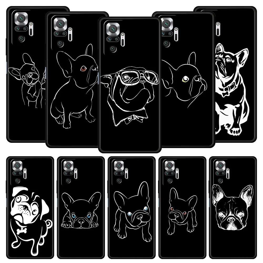 

French Bulldog For Redmi 10C Case For Xiaomi Redmi Note 12 11 10 Pro Plus Silicone Phone Case 10S 9S 9 9T 8T 9C 9A 8 8A 7 Cover