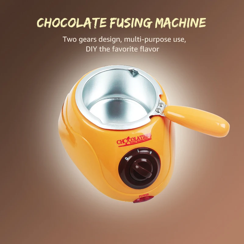 Durable Stainless steel Plastic Hot Chocolate Melting Pot Electric Fondue Melter Machine Set Tool EU plug