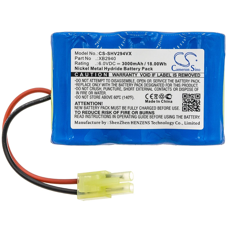 

GreenBatteryPower CameronSino 3000mAh 6.0V 18.00Wh Vacuum Ni-MH Battery for Shark XB2940,V2940C,V2940CFS,V1940,V2940