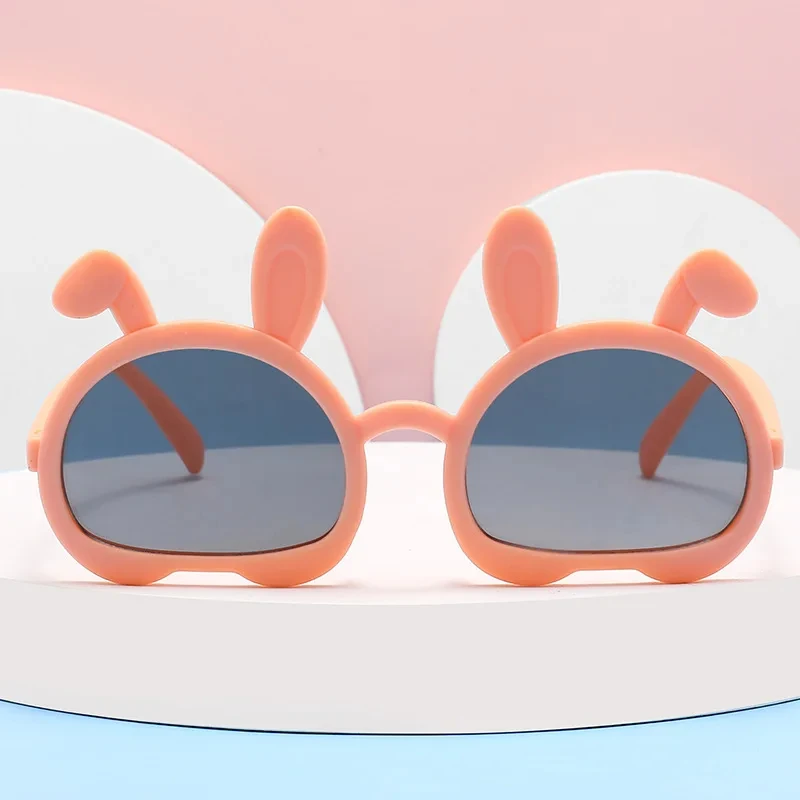 New Children's Rabbit shaped Sunglasses, Girl Brand Designer Cute Baby UV Protective Glasses