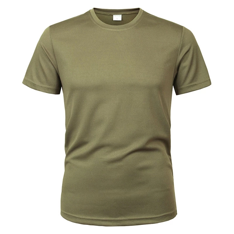 MEGE Brand Clothing Tactical Men's Tee Shirt Round Neck Solid Shirt Short Sleeve Breathable quick-drying Casual Shirt