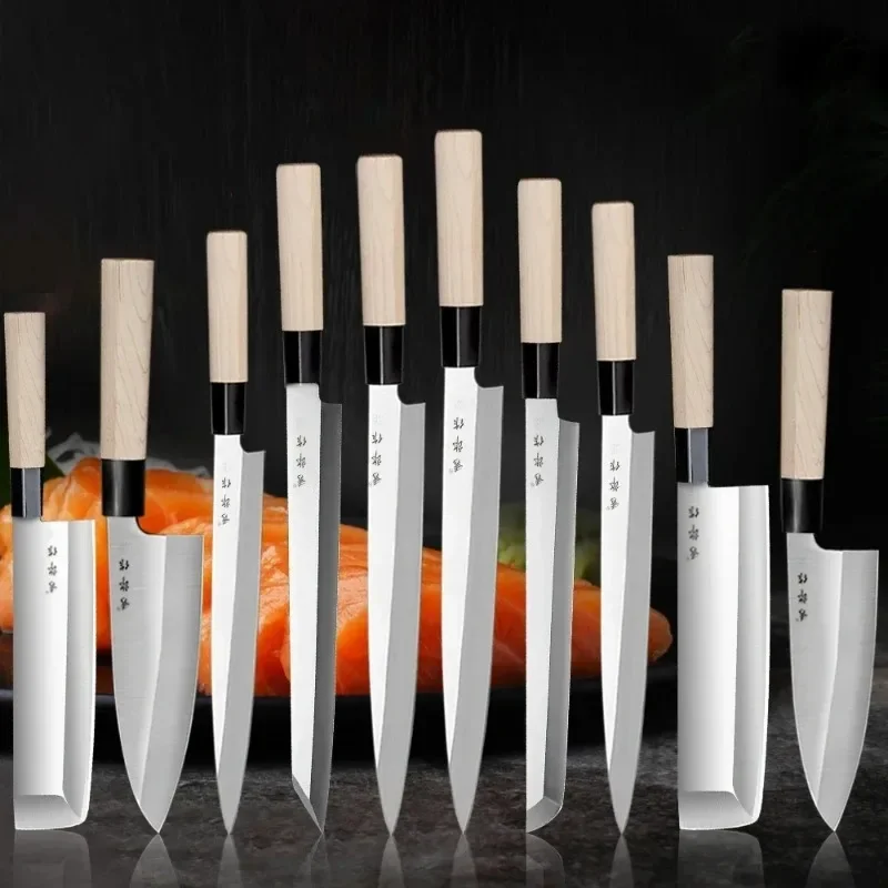 Sashimi Knife Set Japanese Salmon Sushi Knives Fish Fillet Raw Slicing Knives Stainless Steel Santoku Kiritsuke kitchen knife