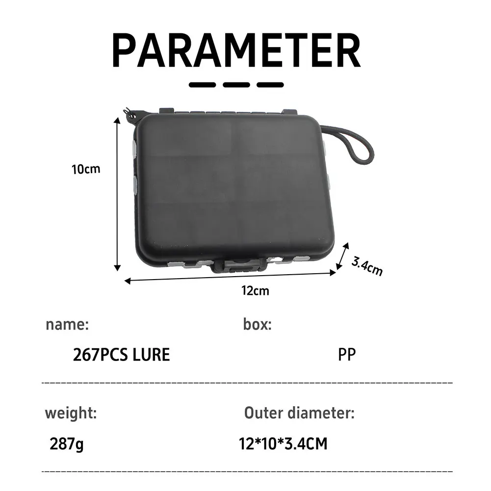 267pcs Fishing Tools Accessories Kit Set Including Box Fish Hooks Bait Parts Sinkers Fishing Accessories Kit Gifts for Men