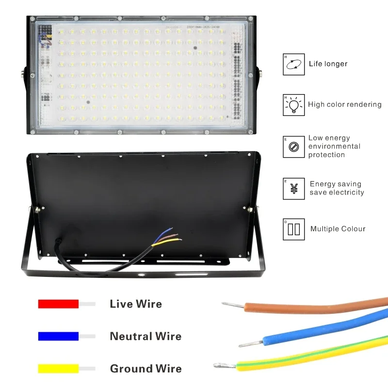 1pcs150W Led 투광 조명 220V 110V 야외 정원 홍수 조명 스포트라이트 Focos LED 반사경 가로등 조경 조명