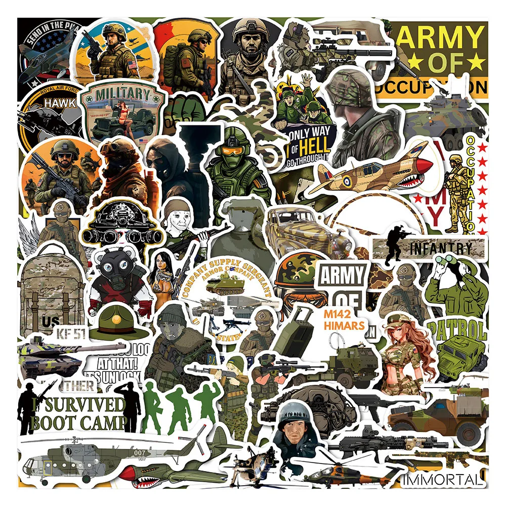 10/30/50Pcs Military Force War Cool Stickers Laptop Skateboard Motorcycle Guitar Bike Waterproof Graffiti Sticker Decal Kid Toys