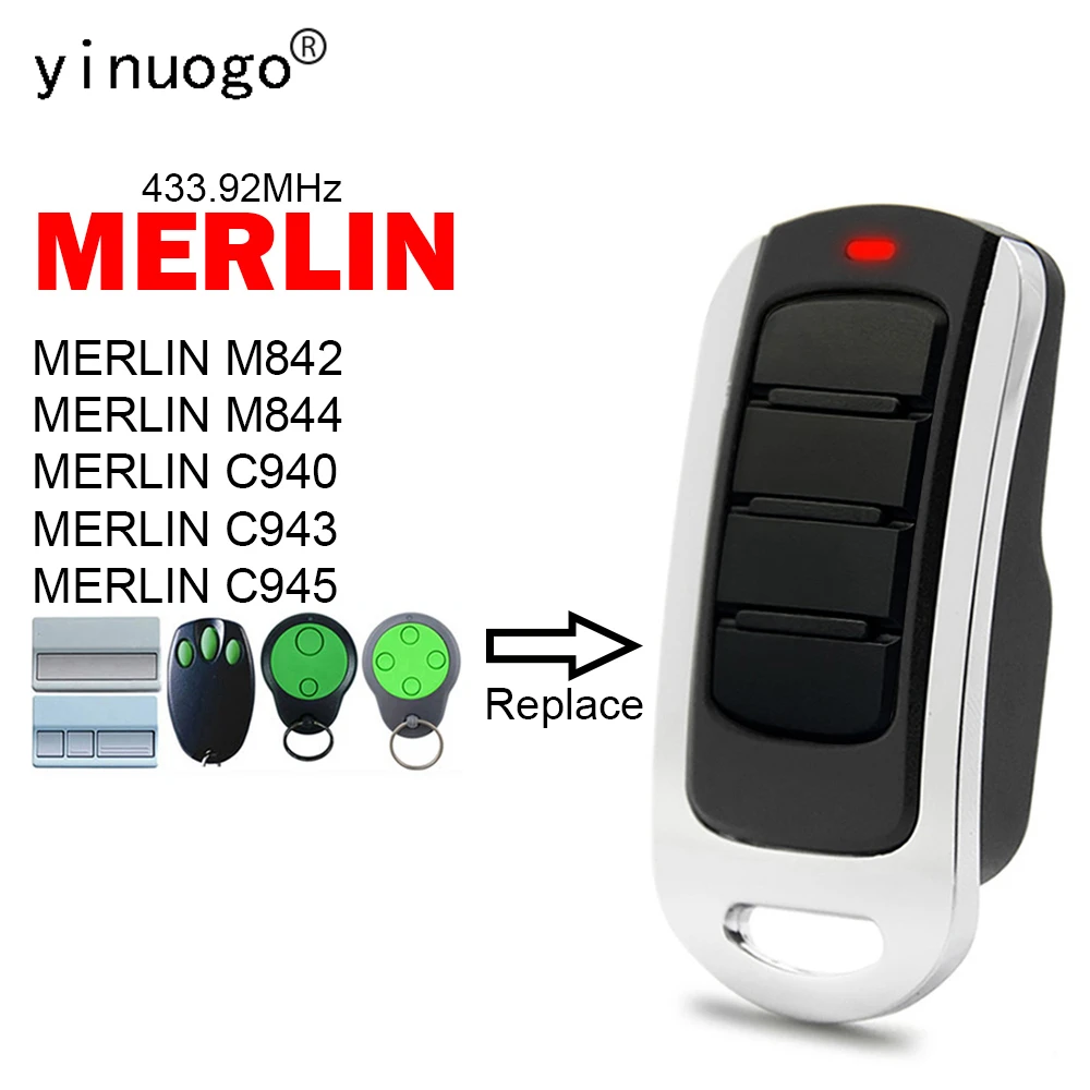 MERLIN M842 M844 C940 C943 C945 Garage Door Control 433.92MHz Rolling Code Garage Remote Control