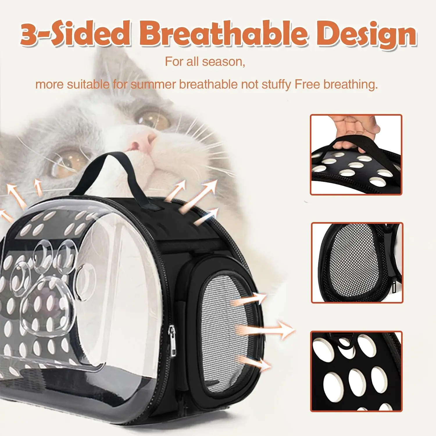 Pet Carrier Bag for Travel Breathable Portable Shoulder Strap for Small Pet Cats Dog