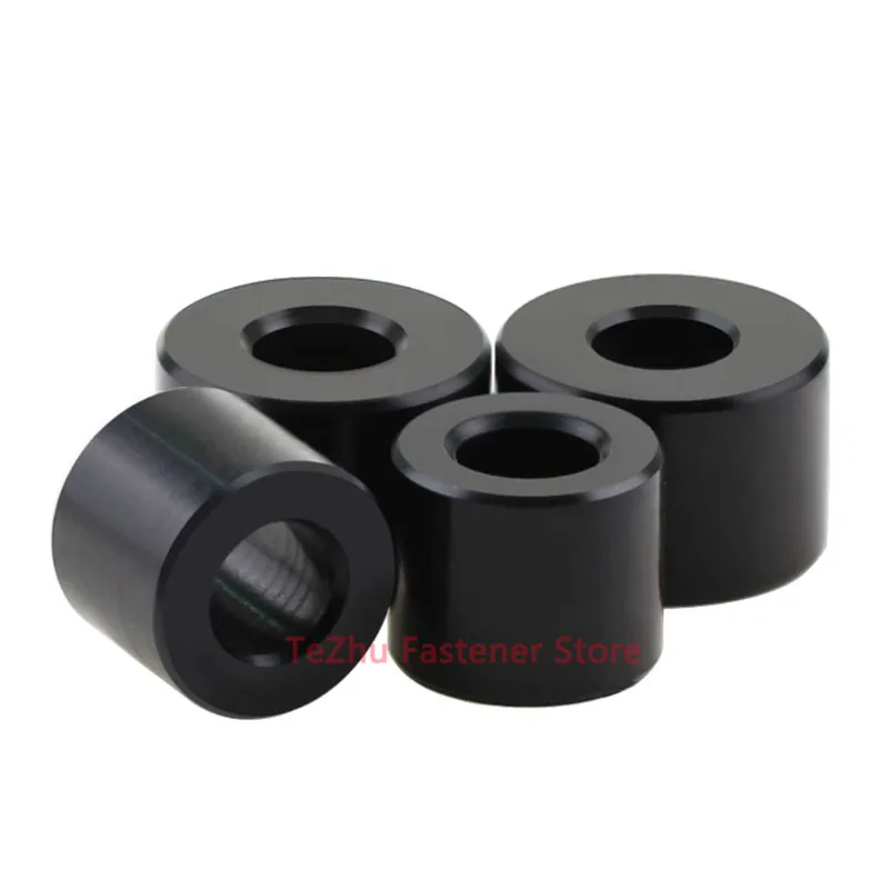 M3 M4 M5 M6 M8 M10 Black POM Bushing Washer Round Hollow Unthread Standoff Spacer Sleeve Insulated Plastic Gasket Length 1-20mm