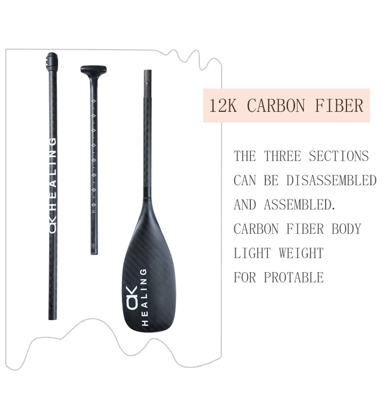 Description Picture 5 of itemHealing 100% Carbon Fiber Oars 12K SUP Paddle Surfboard Kayak Accessories Inflatable Stand Up Paddle Surf Carbon Blade Shaft