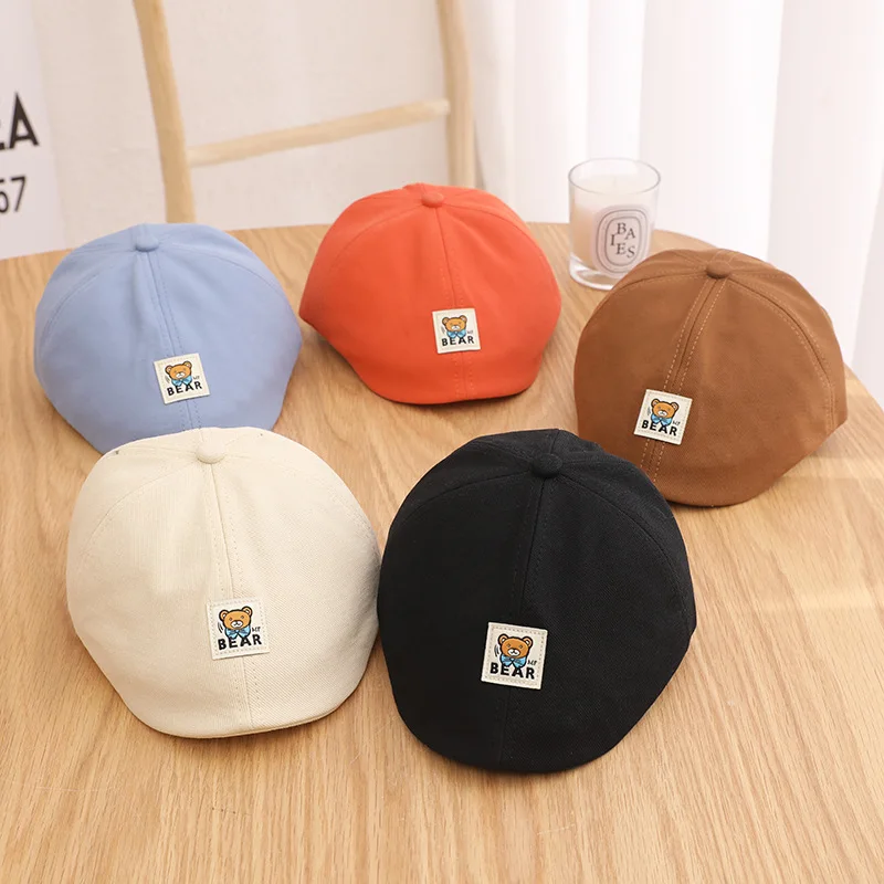 Cartoon Bear Cotton Baby Boy Beret Hat Kids Caps Children Visor Bonnet For Boys
