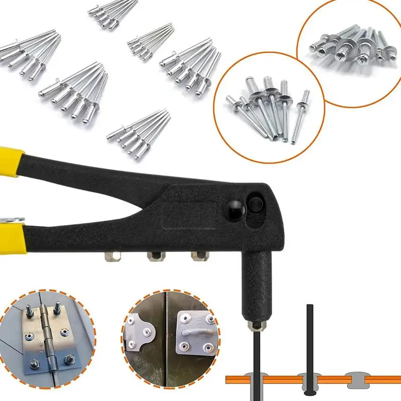 Hand Tool Riveter Set Professional Pop Rivet Guns Home Repair Manual Rivet Nut Tool With 40 Blind Rivets 2.4mm 3.2mm 4.0mm 4.8mm rivet gun rivet gun set