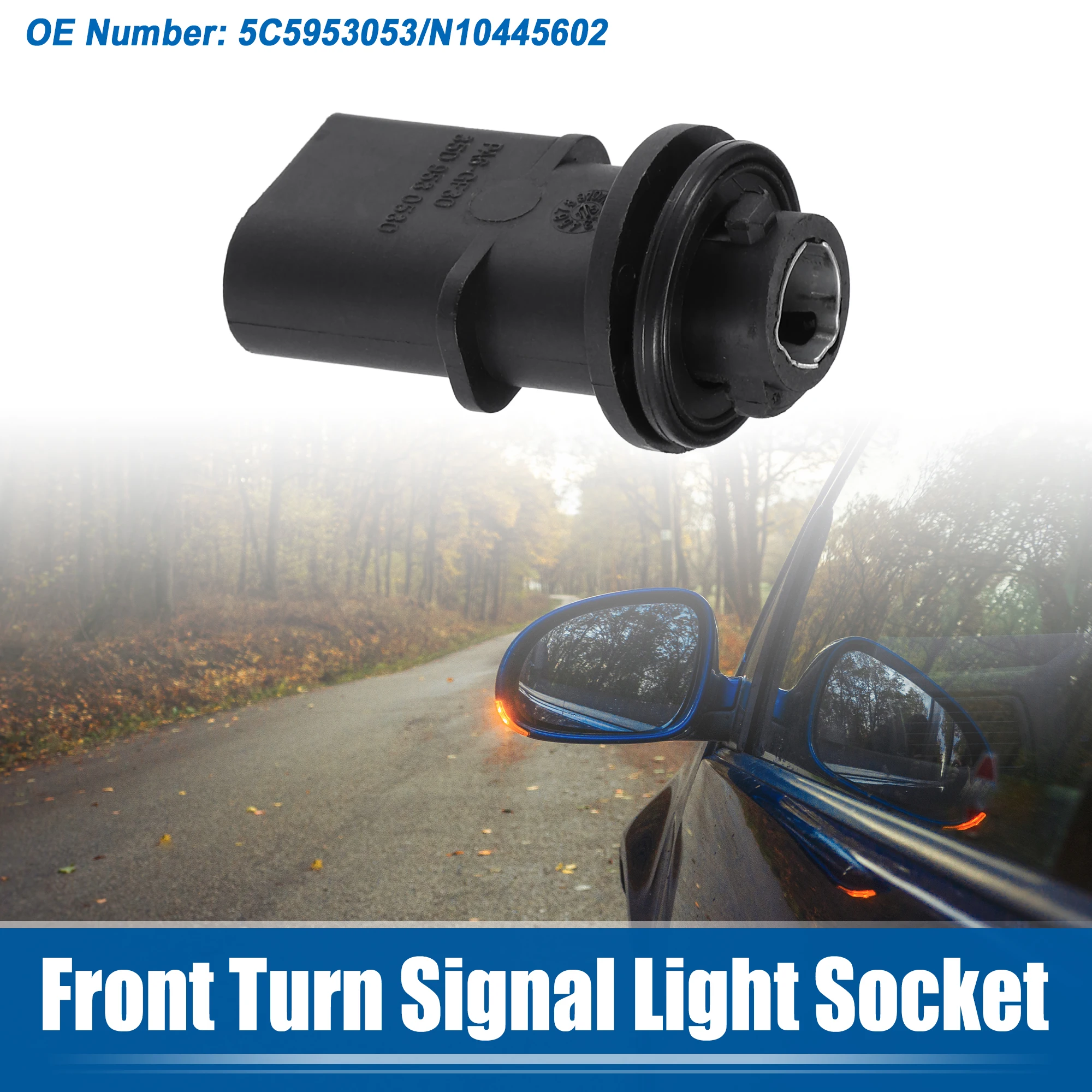 

UXCELL Front Turn Signal Light Socket for Volkswagen Phaeton 2004-2006 for Audi A5 Quattro 2011-2012 No.5C5953053/N10445602