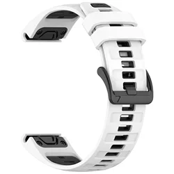 Original QuickFit Silicone Wristband, 26/22mm - Premium Strap Replacement - 26mm Enduro 3 - 2 - 1 (White black)