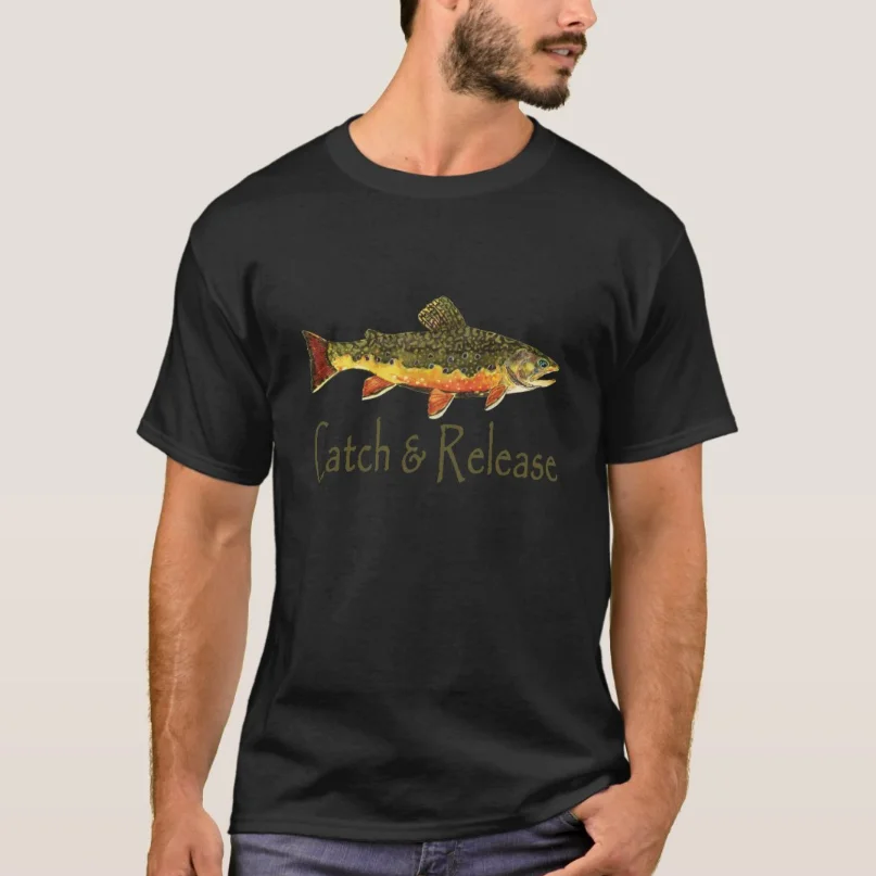 

Catch & Release Trout Fishing Fisherman T-Shirt 100% Cotton O-Neck Summer Short Sleeve Casual Mens T-shirt Size S-3XL