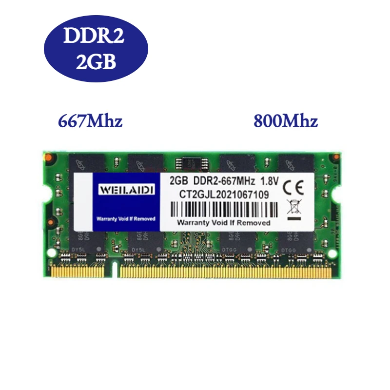 Memoria Ram DDR2 2GB 4GB PC2-6400S 800MHz PC2-5300S 667MHZ 200PIN 1.8V Non-ECC SO-DIMM Desktop Laptop Memory CL5 Dual Channel